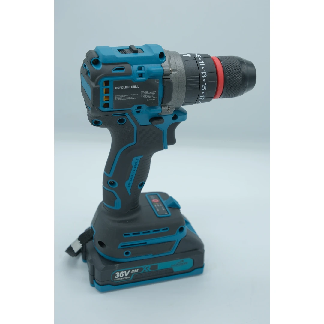 DAWREEK DWE-CD24 36V Max XR Kömürsüz (Brushless) Şarjlı Matkap – Çift Vitesli, Li-Ion Akülü Profesyonel Vidalama & Delme Makinesi